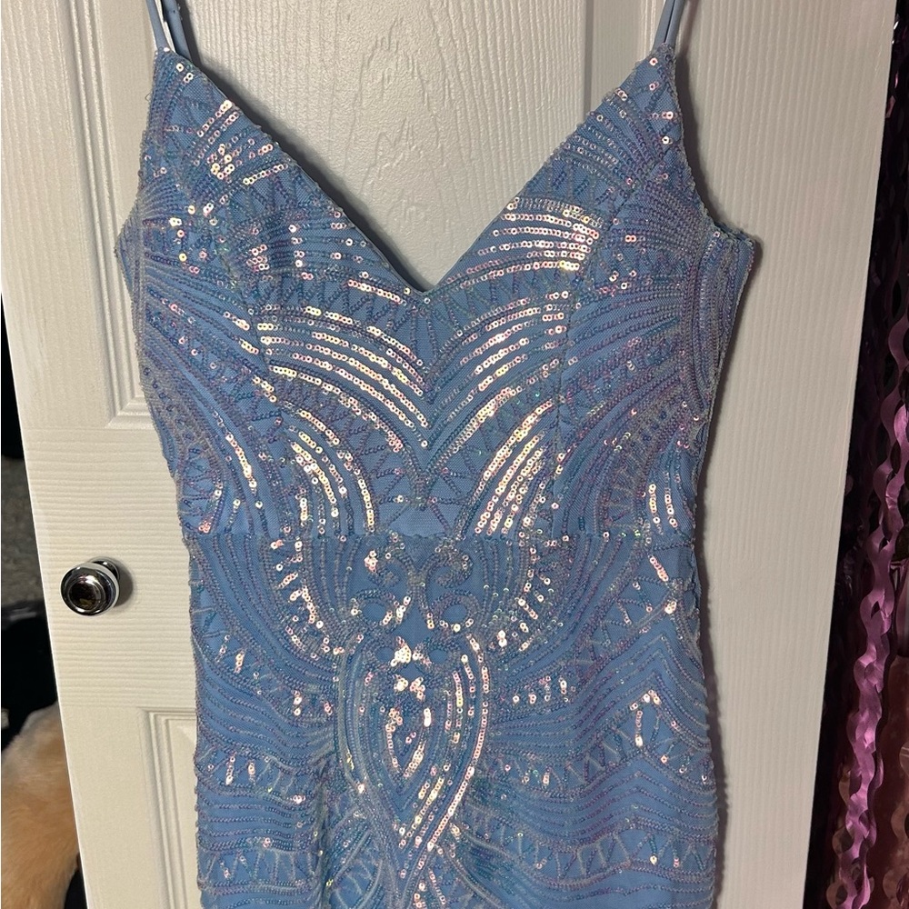 Windsor Light Blue Sequin Dress